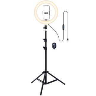 Soporte Trípode (180 cm) Aro de Luz LED COOL + Mando Bluetooth