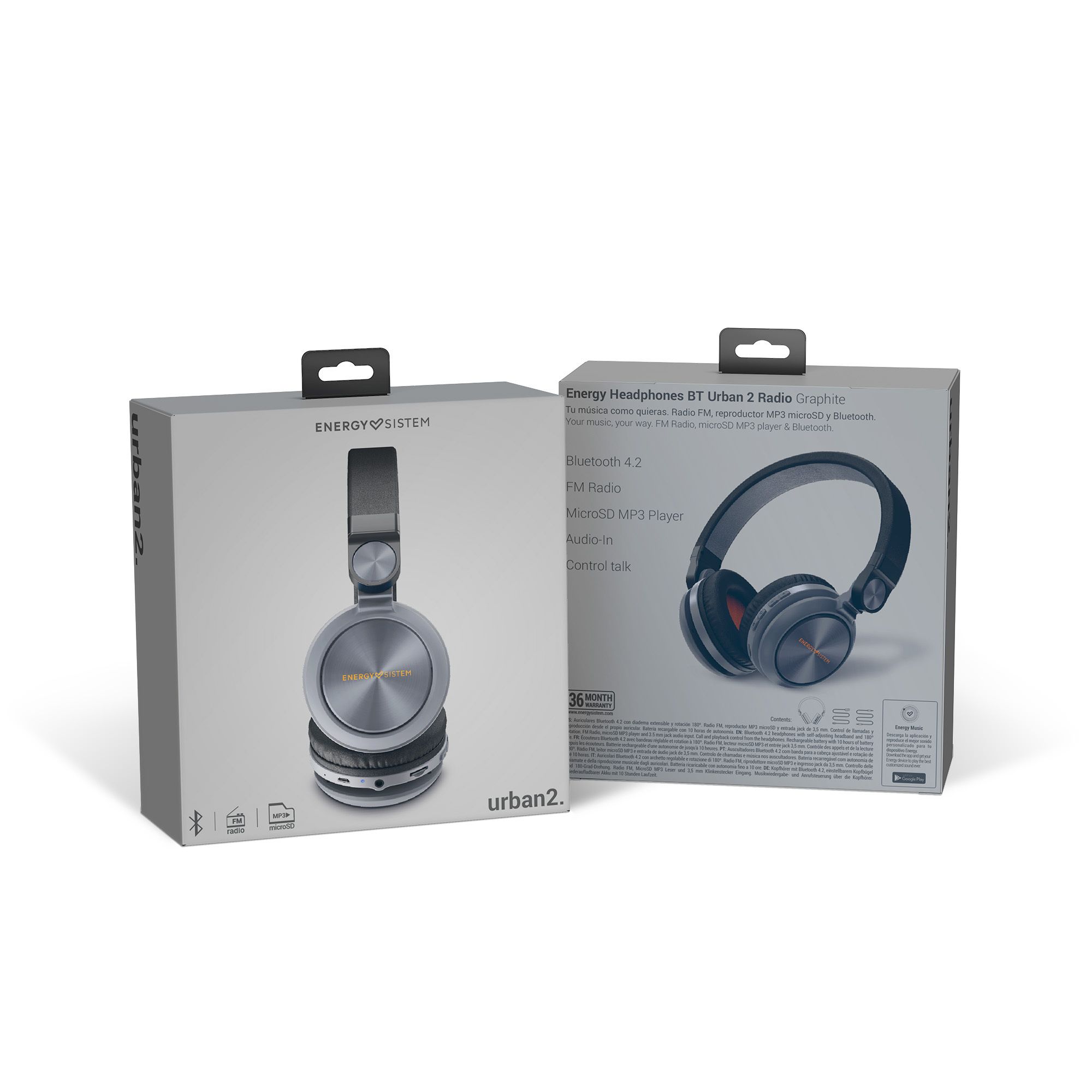 Auriculares Headphones BT Urban 2 Radio Graphite - Imagen 4