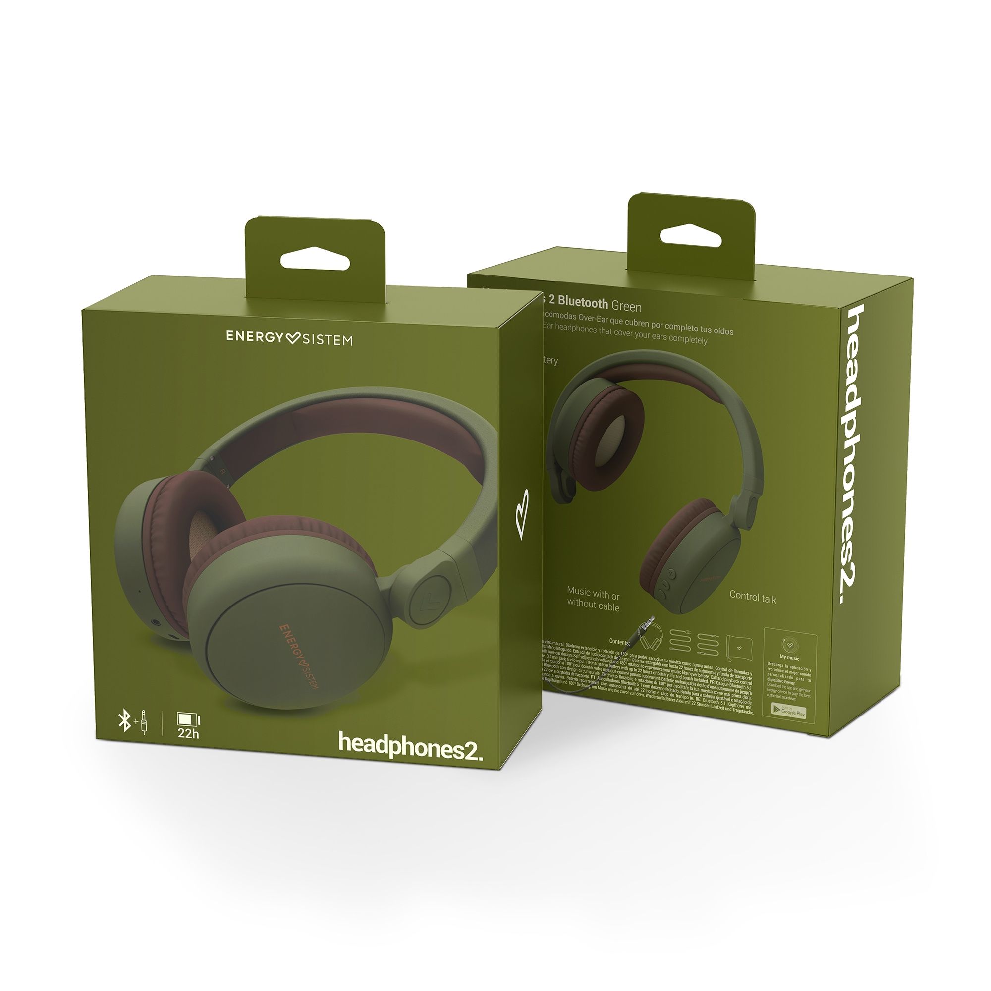 Auriculares Headphones 2 Bluetooth Green - Imagen 6