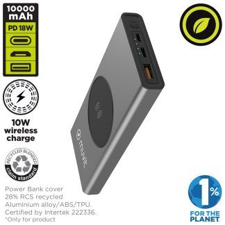 Power bank  de 10000 mAh gris metálico