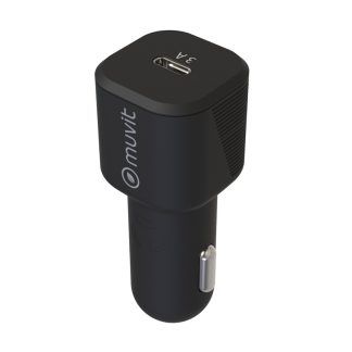 Cargador de coche tipo C 18W negro