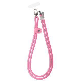 Colgante universal con soporte transparente y cordon de color rosa