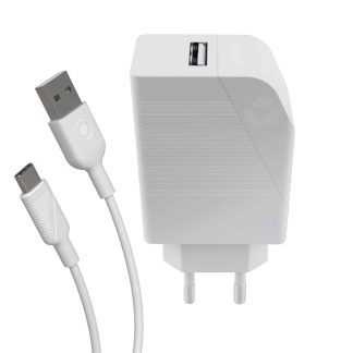 Pack de cargador de pared USB y cable tipo C blanco