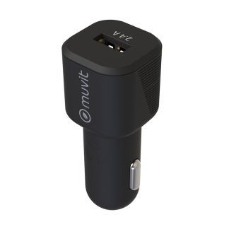 Pack de cargador para coche USB, cable Lightning MFI  negro