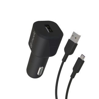 Pack de cargador de coche USB y cable Micro USB negro