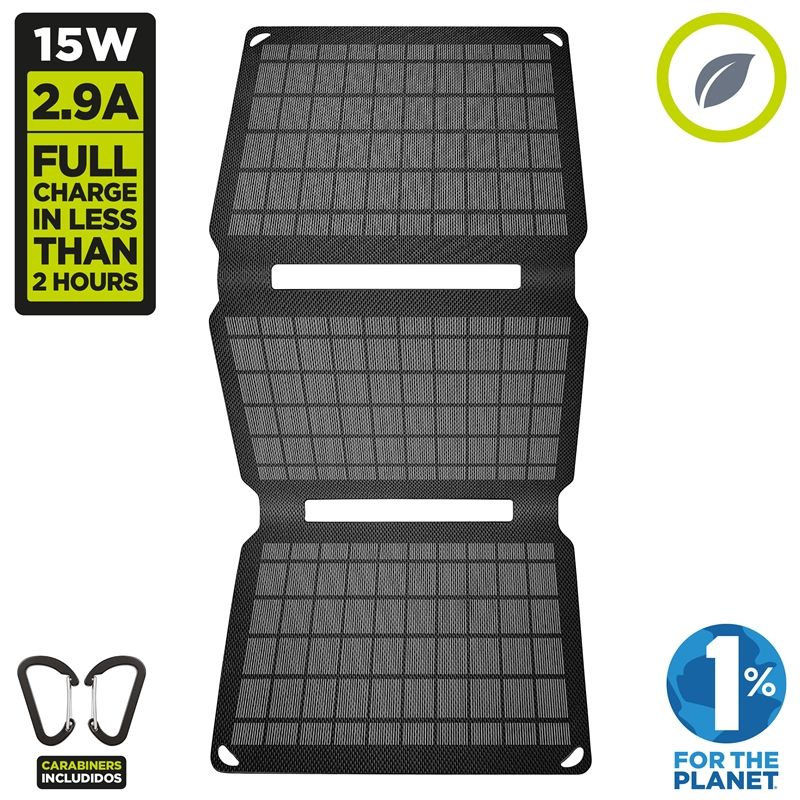 Cargador solar de 15W negro - Imagen 4