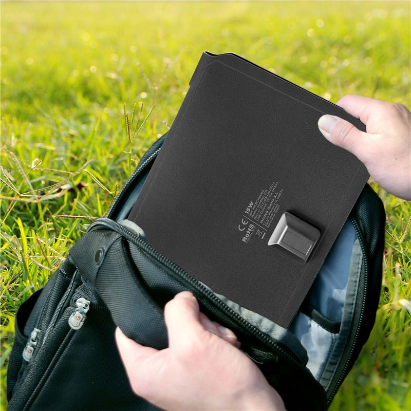 Cargador solar de 15W negro - Imagen 5
