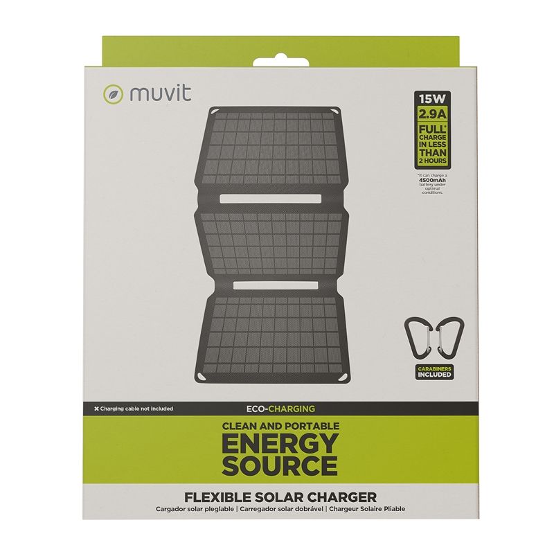 Cargador solar de 15W negro - Imagen 8