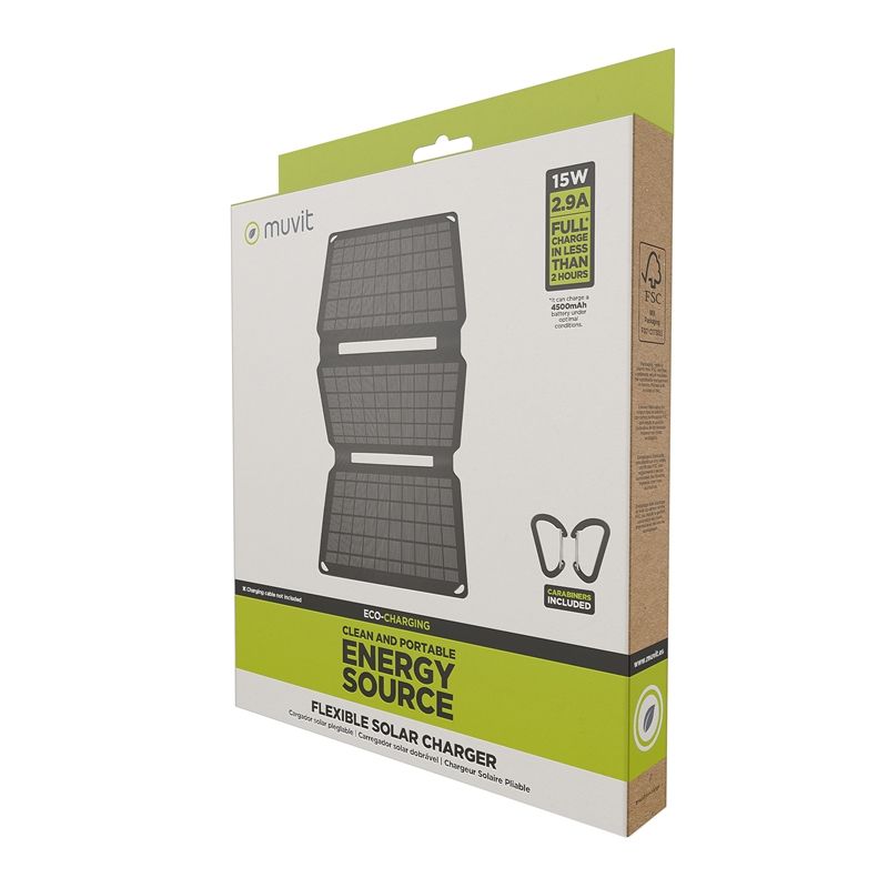 Cargador solar de 15W negro - Imagen 10