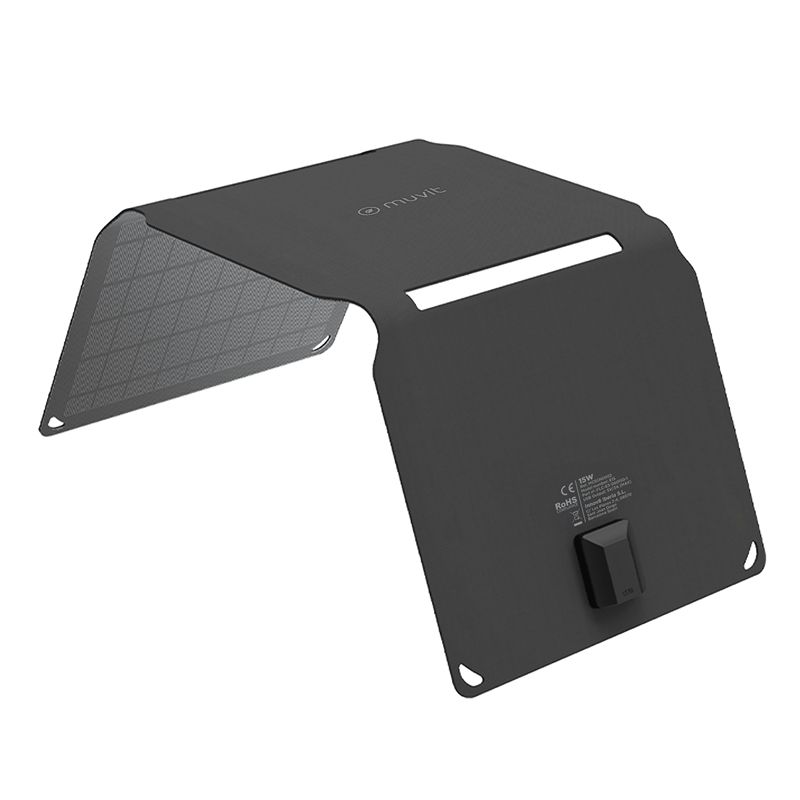 Cargador solar de 15W negro - Imagen 11