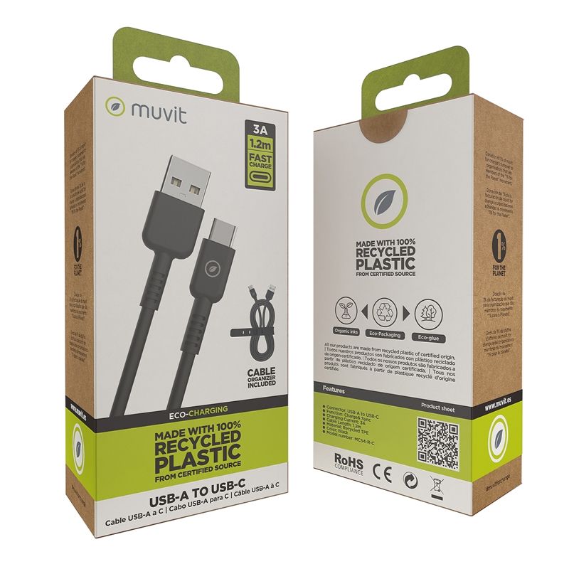 Cable de carga USB a Tipo C negro - Imagen 6