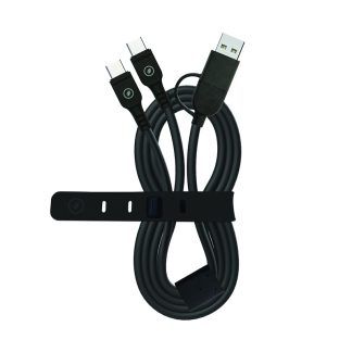 Cable Tipo C + Tipo A a doble cable Tipo C negro
