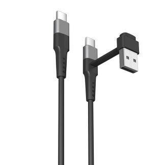 Cable Tipo C + Tipo A a Tipo C 3A negro