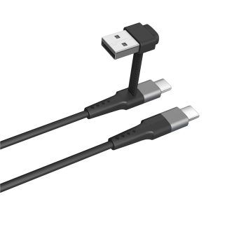 Cable Tipo C + Tipo A a Tipo C negro