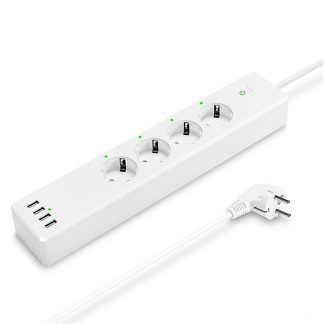 Regleta inteligente Wifi con 4 tomas de corriente y 4 puertos USB