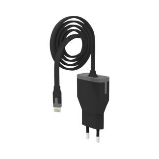 Cargador de pared Apple Lightning MFI negro