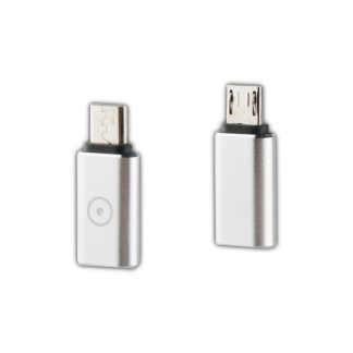 Adaptador tipo C a Micro USB plata