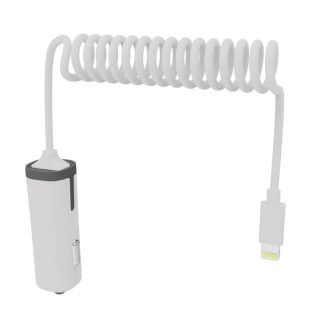 Muvit cargador coche con salida lightning blanco