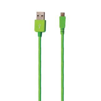 Cable de carga con salida USB y micro USB verde de Muvit