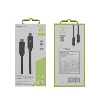 Muvit cable Tipo C a Tipo C 1 m. negro