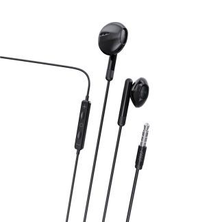 Auriculares estéreo con micrófono negro
