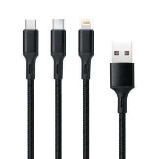 Cable USB + Lightning + tipo C + micro usb negro de Myway