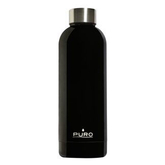 Puro botella de acero inoxidable doble pared 500 ml. negra