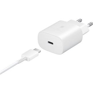 Pack de cargador de pared USB C 25W + Cable USB-Tipo C blanco de Samsung
