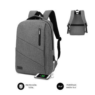 Mochila portátil de hasta 15 pulgadas City de Subblim Gris