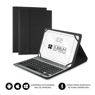 Funda para tablet de 9 a 11 pulgadas con teclado bluetooth negra