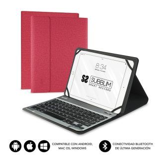 Subblim funda para tablet con teclado bluetooth roja