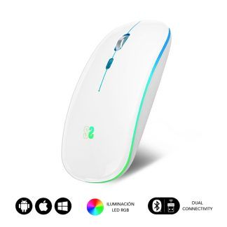 Subblim ratón led bluetooth blanco