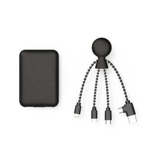 Bio batería externa 5.000 mAh biodegradable + cable multi USB negro